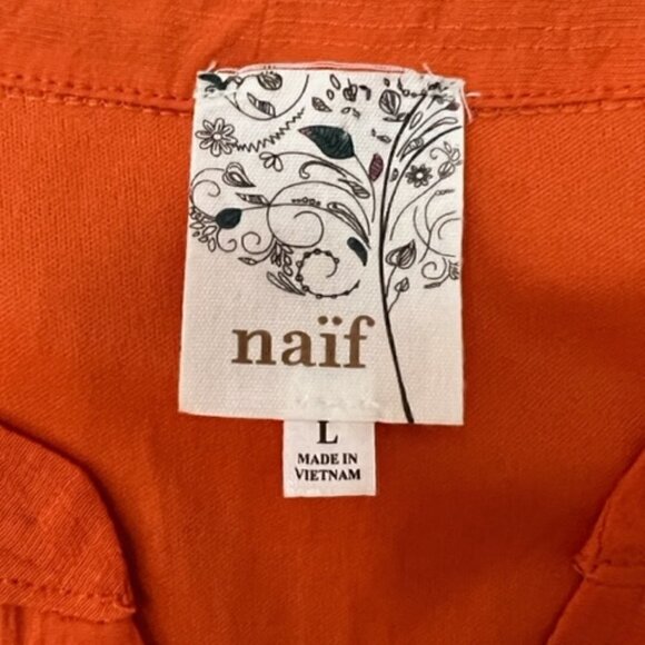 Naif Orange Sleeveless Dress Boho Style - Picture 6 of 7